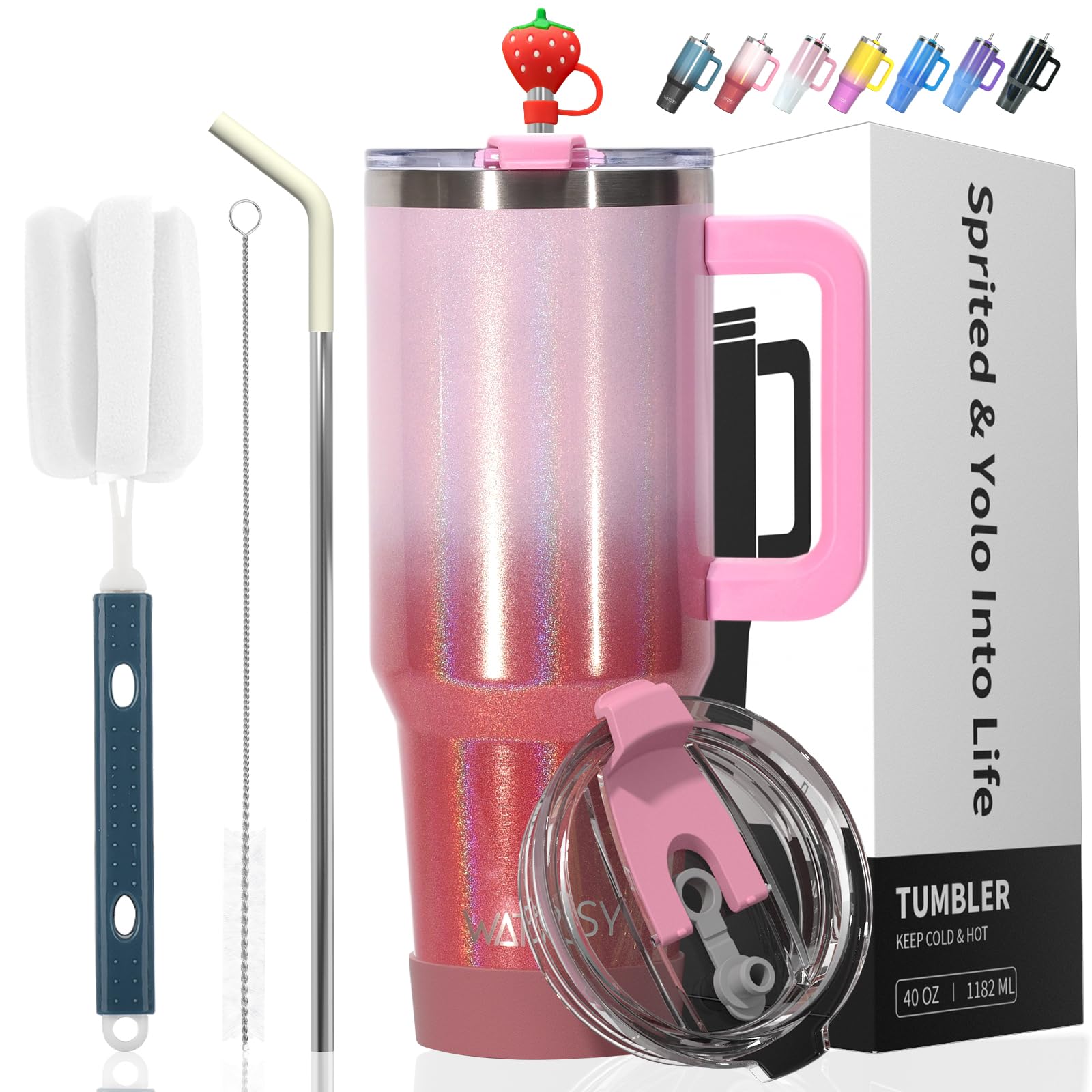 HoneyHolly Gourde Enfant 500ml Isotherme - Bouteille Inox Paille Anti-Fuite